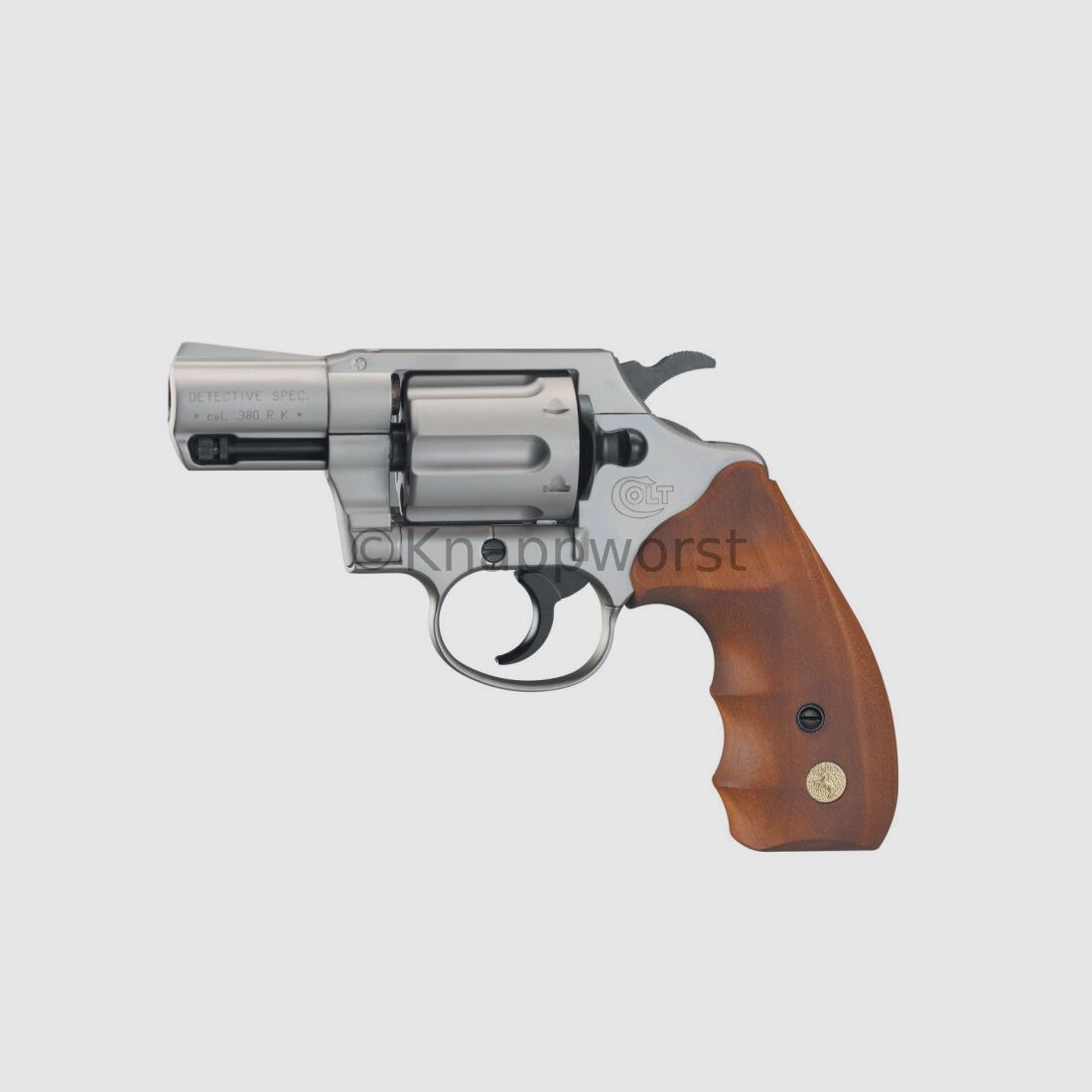 Umarex Colt Detect. Special - 6Schuß. 9mm vernickelt / Holzgriff