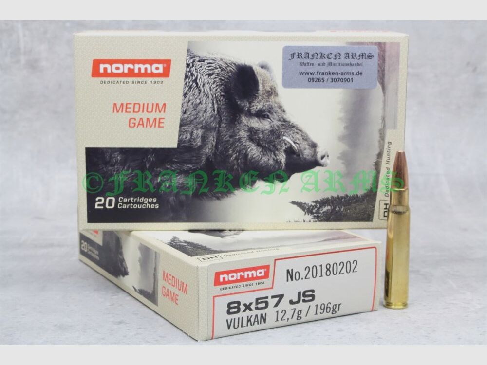 Norma Vulkan 8x57IS 196gr. 12,7g 20 pezzi prezzi a scalare