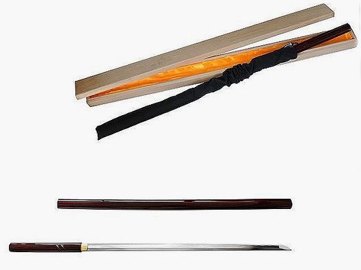 Katana Practical Red z lakierowanym drewnianym Saya