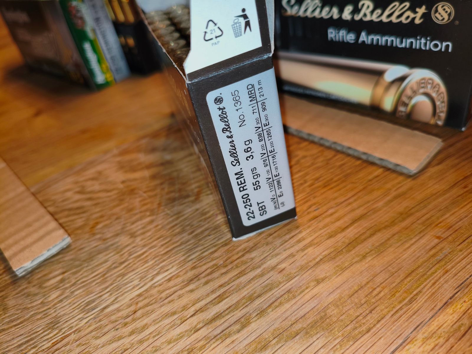 Diverse munizioni da caccia .22-250 (confezione per il collaudo)