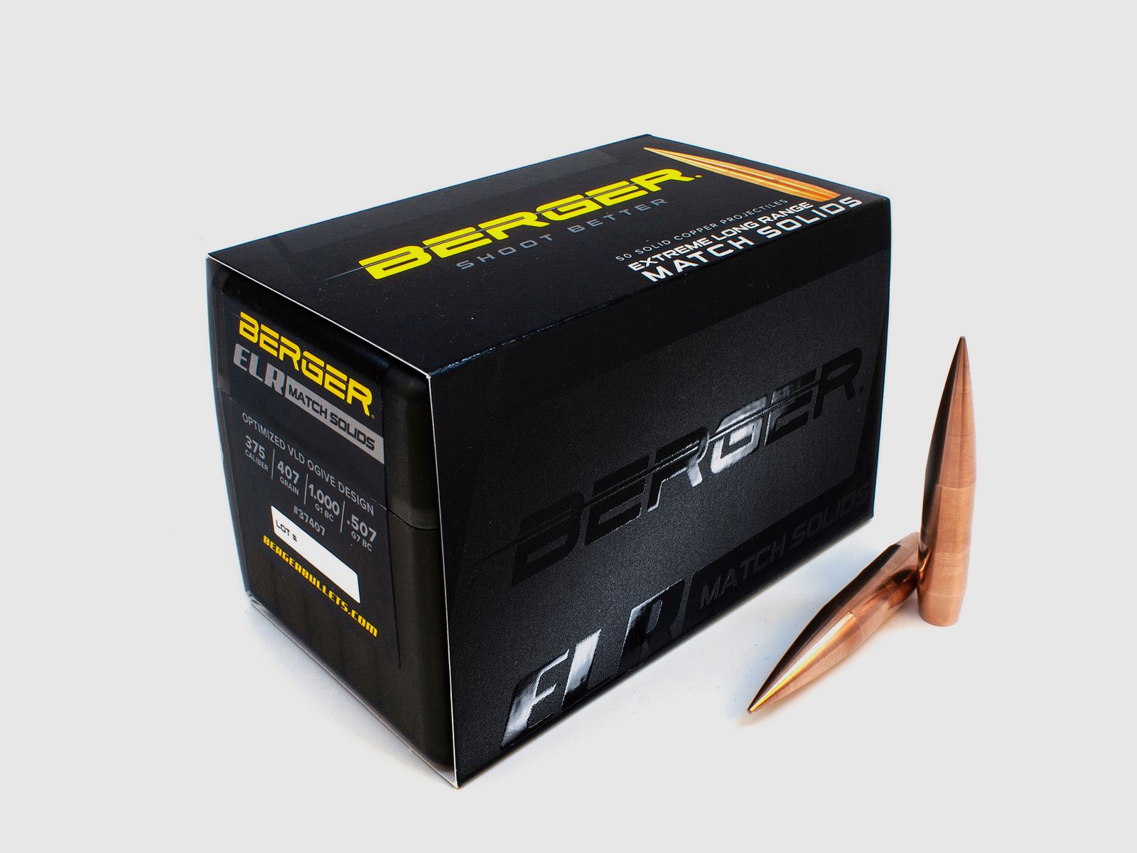 Berger Geschoss .375 ELR Match Solid Bullets 407GR 50 Stück