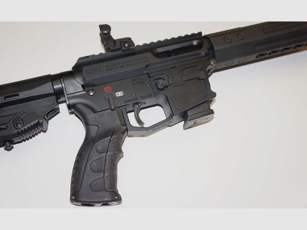 Schwaben Arms GmbH/GWMH Selbstladebüchse GWMH SPC-SPORTER A4 10" (SWISS PISTOL CARBINE) BLACK Kal.9x19 AR15 Glock Magazin