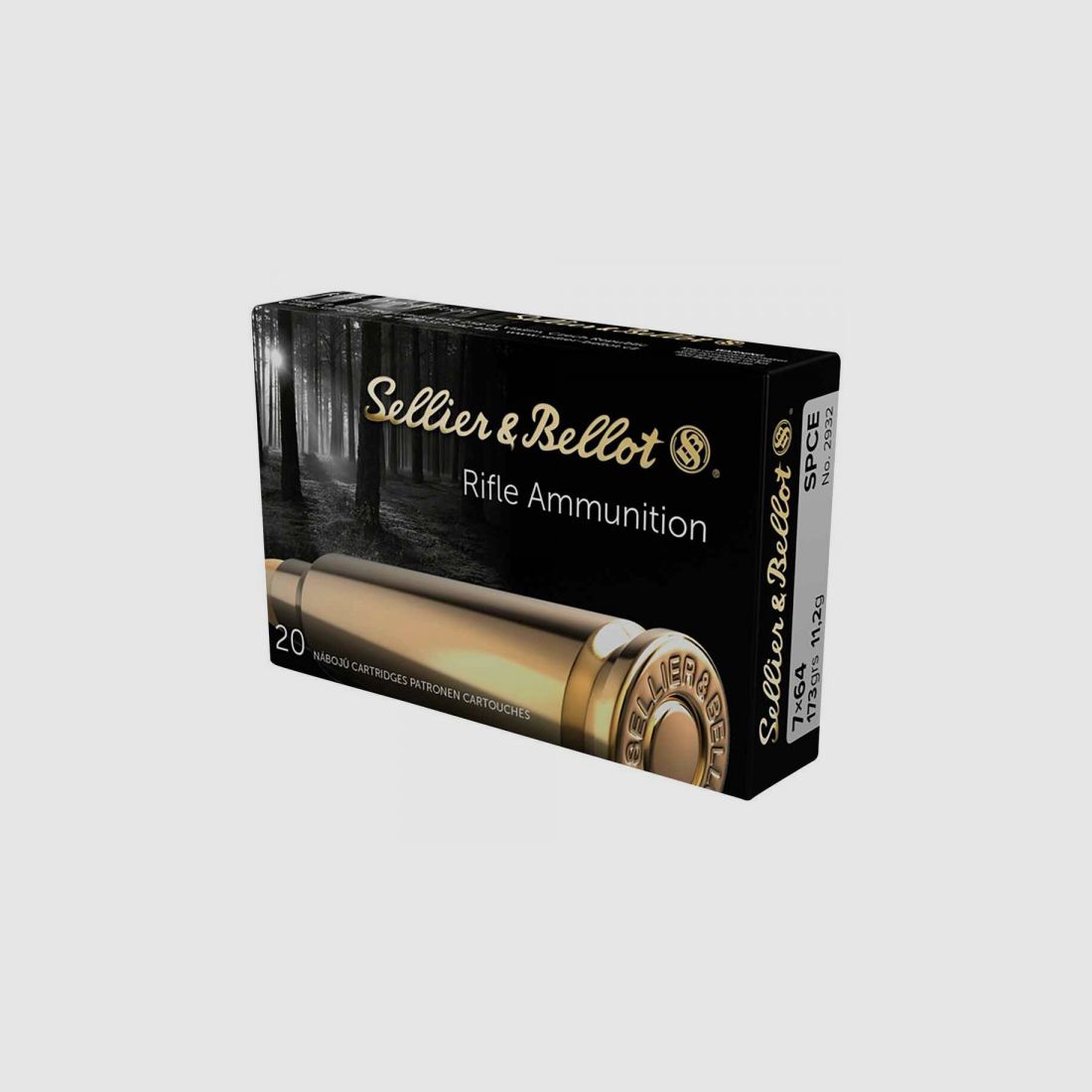 SELLIER & BELLOT RIFLE CARTRIDGES - 7x64 SPCE - 173GRS. - 20 CARTRIDGES
