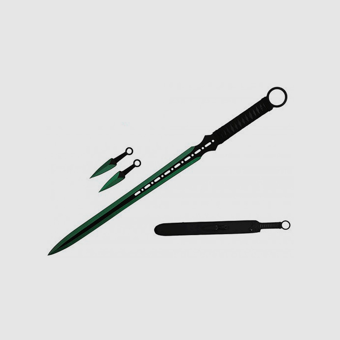 Ninja Schwert mit Kunai und Saya