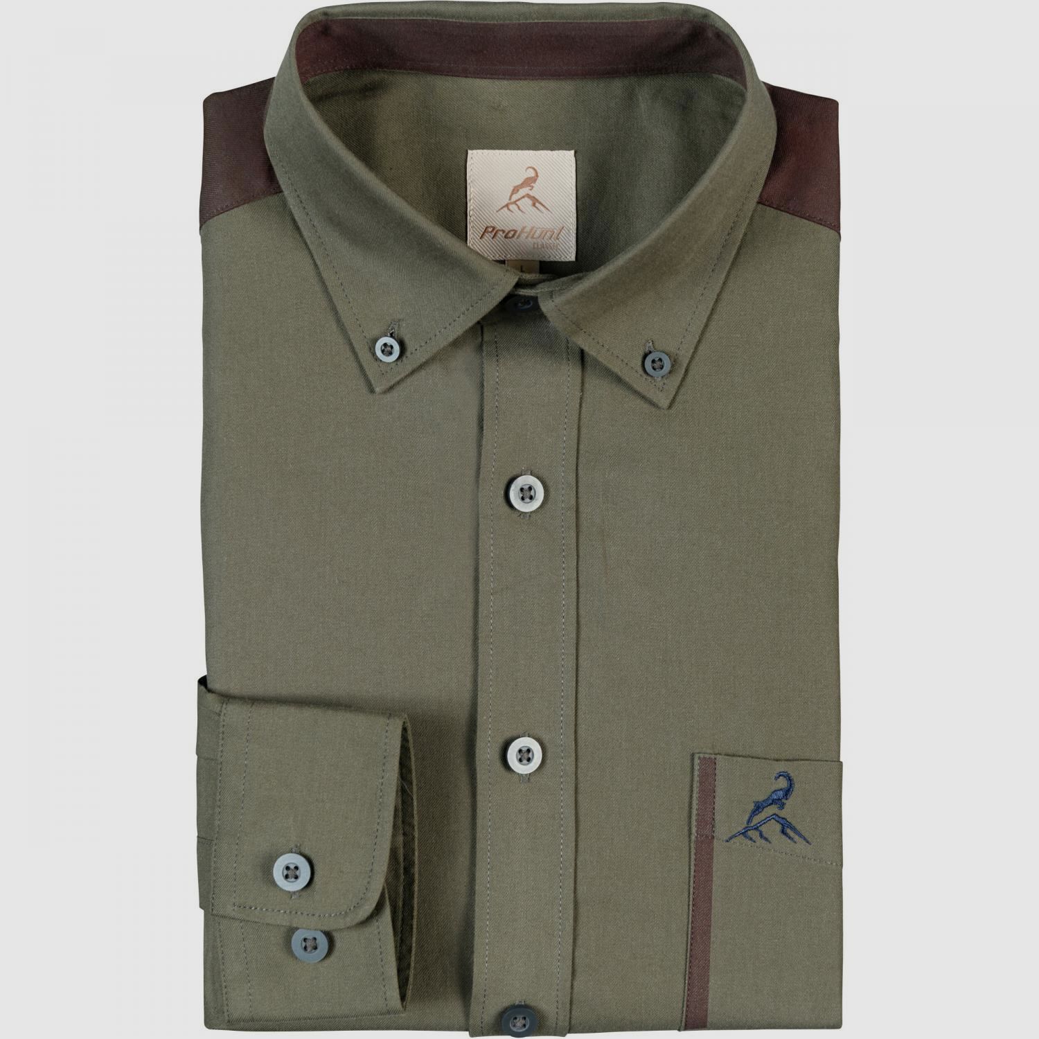 Nouan Langarm-Hemd Herren (Khaki/Ibex)