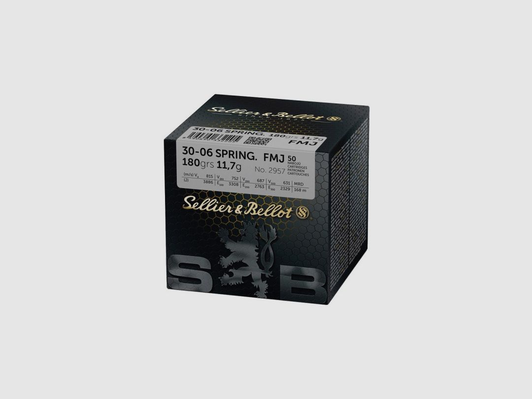 ANGEBOT ECO - KARTON MIT 400 PATRONEN SELLIER BELLOT CAL.30-06 FMJ 180GR, Bild 2 von 2