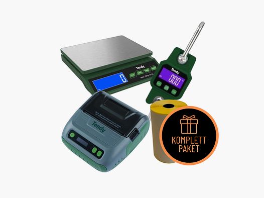 Tendy Wildbretverarbeitung Set 2 (Waagen + Etikettendrucker inkl. Etiketten)