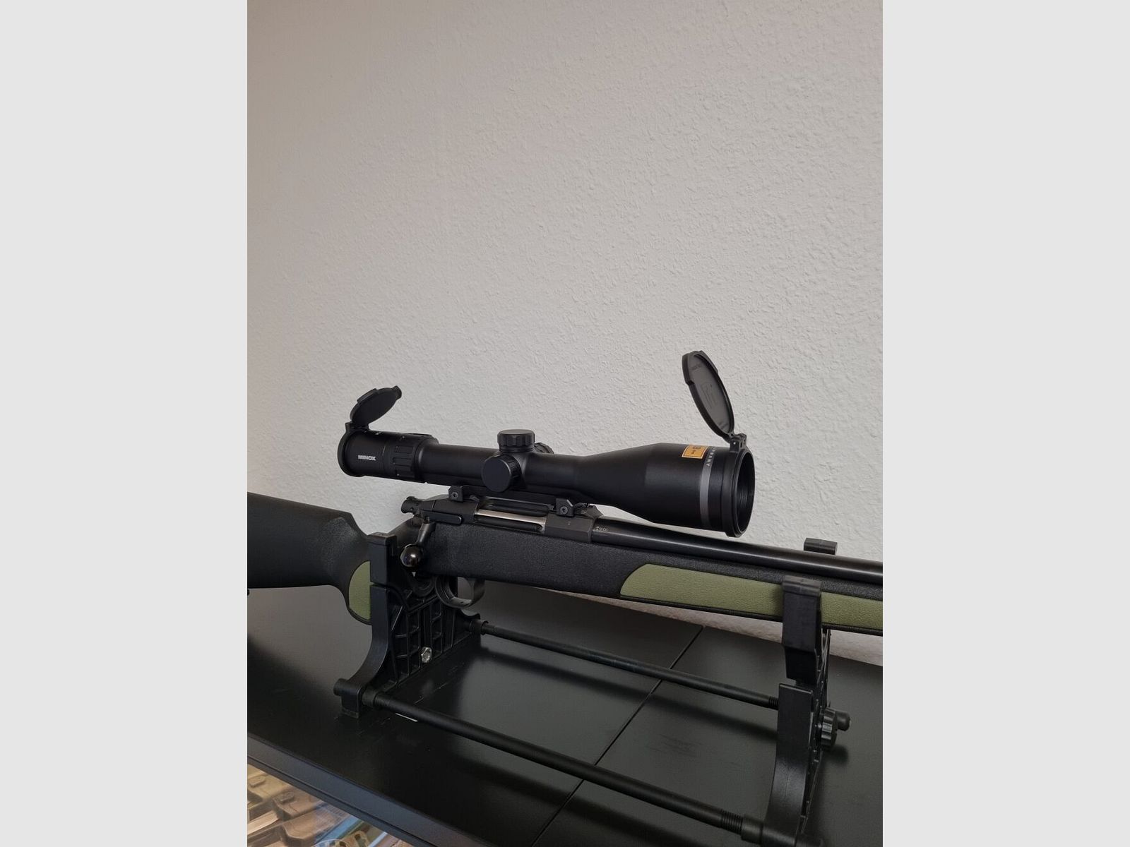 Azione in acciaio HS .308, montaggio, silenziatore, Minox 3-15x56 S