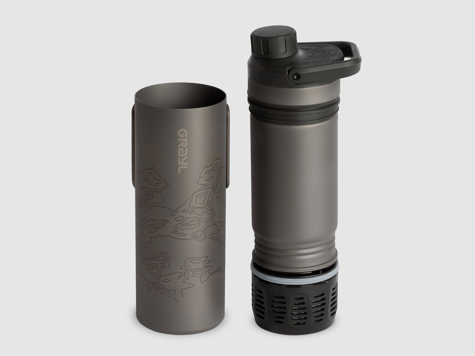 Grayl UltraPress Titanium 500 ml – Titan Filterflasche zum Filtern und Kochen