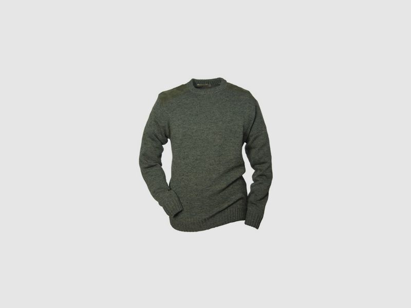 Sweter okrągły - wykonany z dzianiny z wykończeniami