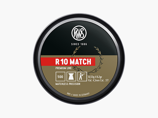 RWS Air Pellets 4.5mm Premium Line R10 Match Ø 4.49mm 0.53g / 8.3gr (500/25'000)