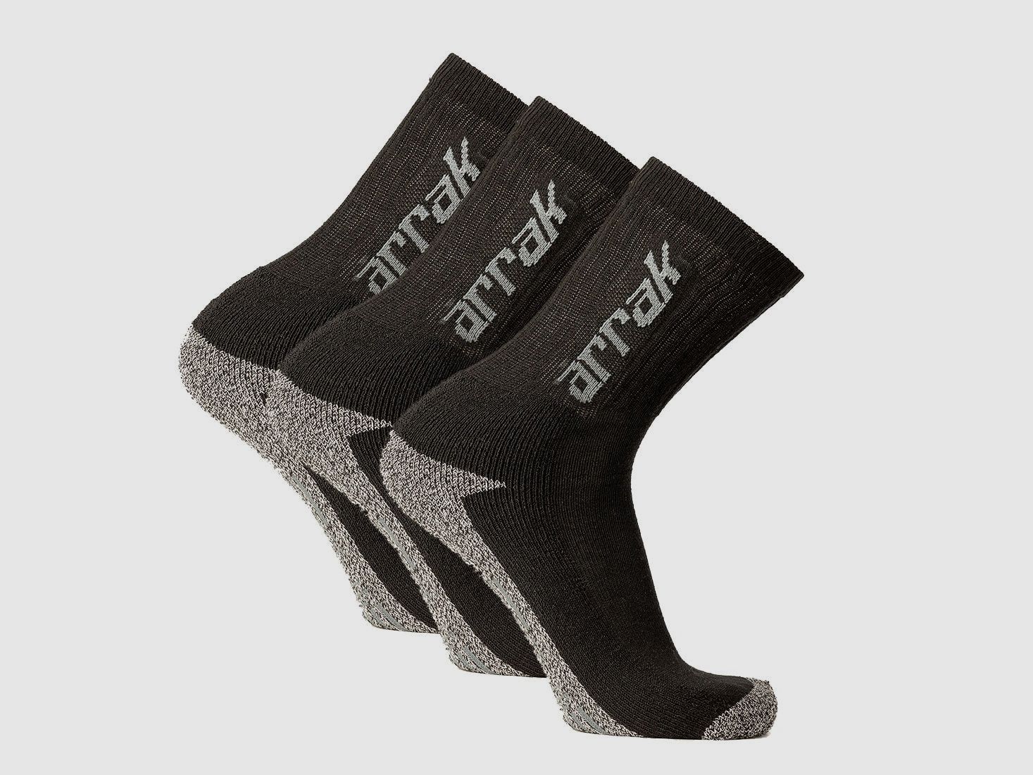 Arrak Chaussettes de Travail Outdoor Noires 3-Pack 38-40