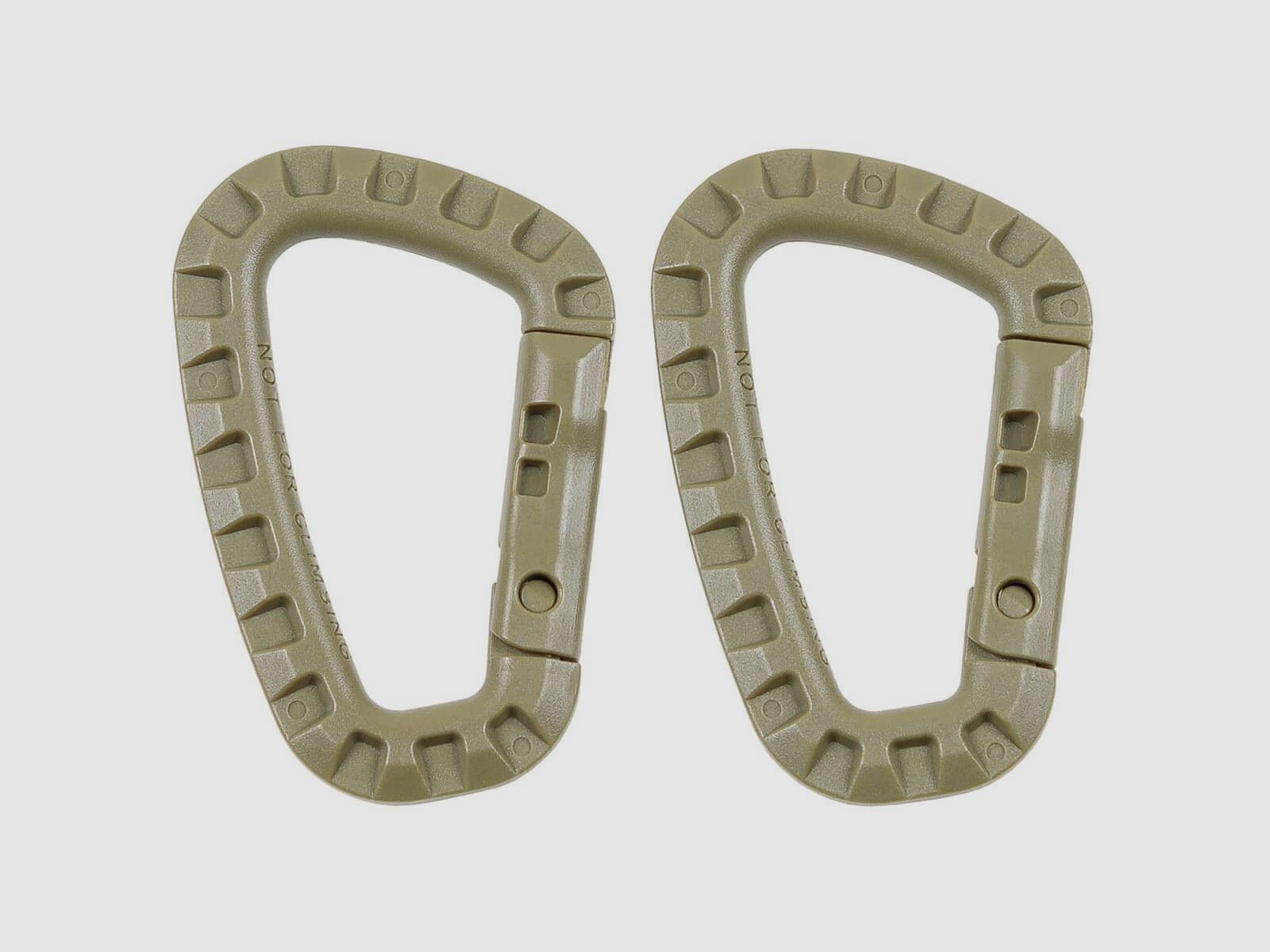 MFH Carabiner Plastic, 2-Pack - Coyote Tan