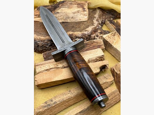 Cuchillo Cuchillo de caza Acero Damasco Forjado a mano