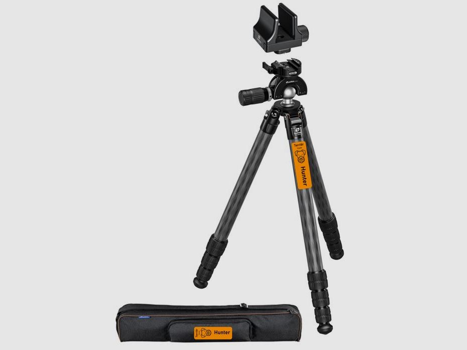 Terrier-Tripods Hunter ultralichte carbon schietdriepoot met geweerklem, afbeelding 1 van 8