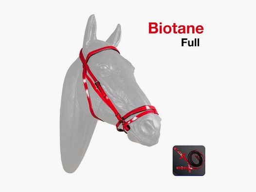 Biothane Vollnasen-Zügel 302 Rot/Schwarz