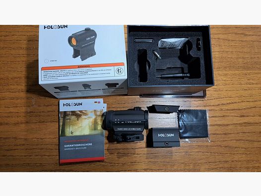 HOLOSUN Holosun HS403C Rotpunkt Visier,2MOA Punktabsehen, Solarzelle,Schnellspannmontage für Pica-Schiene