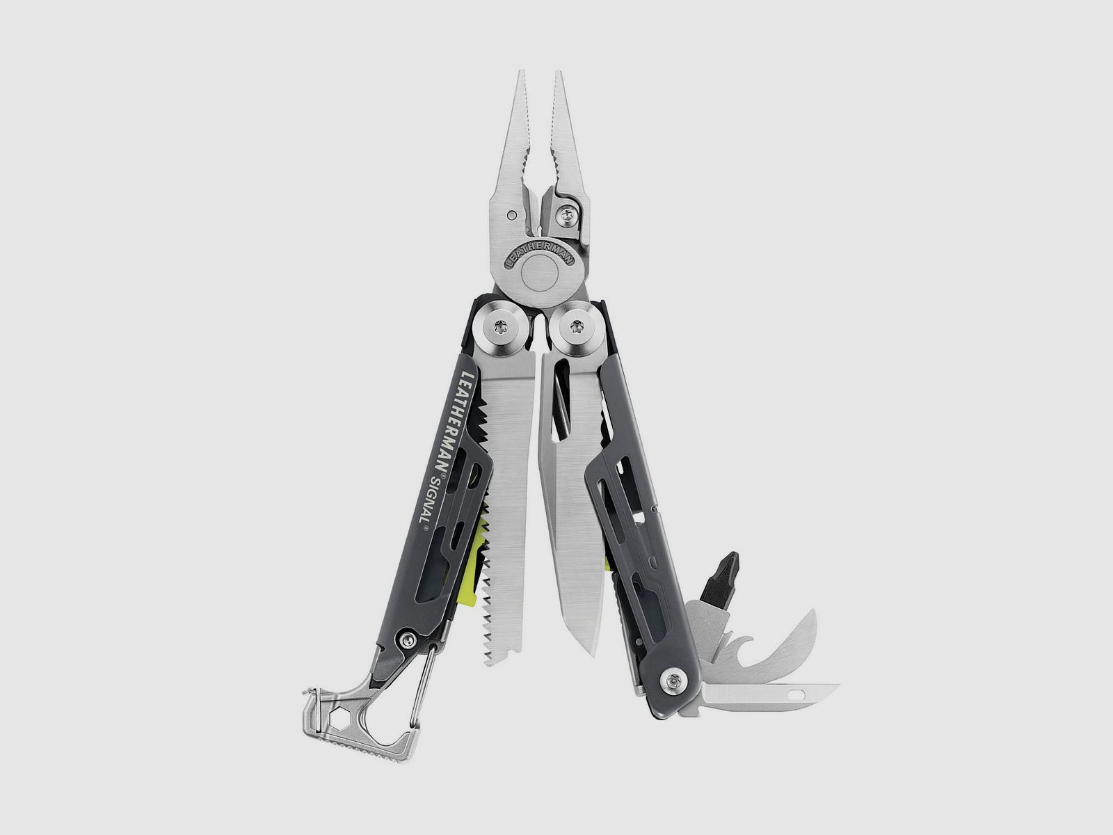 Leatherman SIGNAL Gray, Molle Holster, Schwarz, L