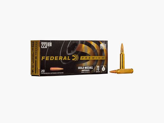 FEDERAL – GOLD MEDAL BERGER, 223 Rem, 73 Grain, Berger BT Target, 2800 fps