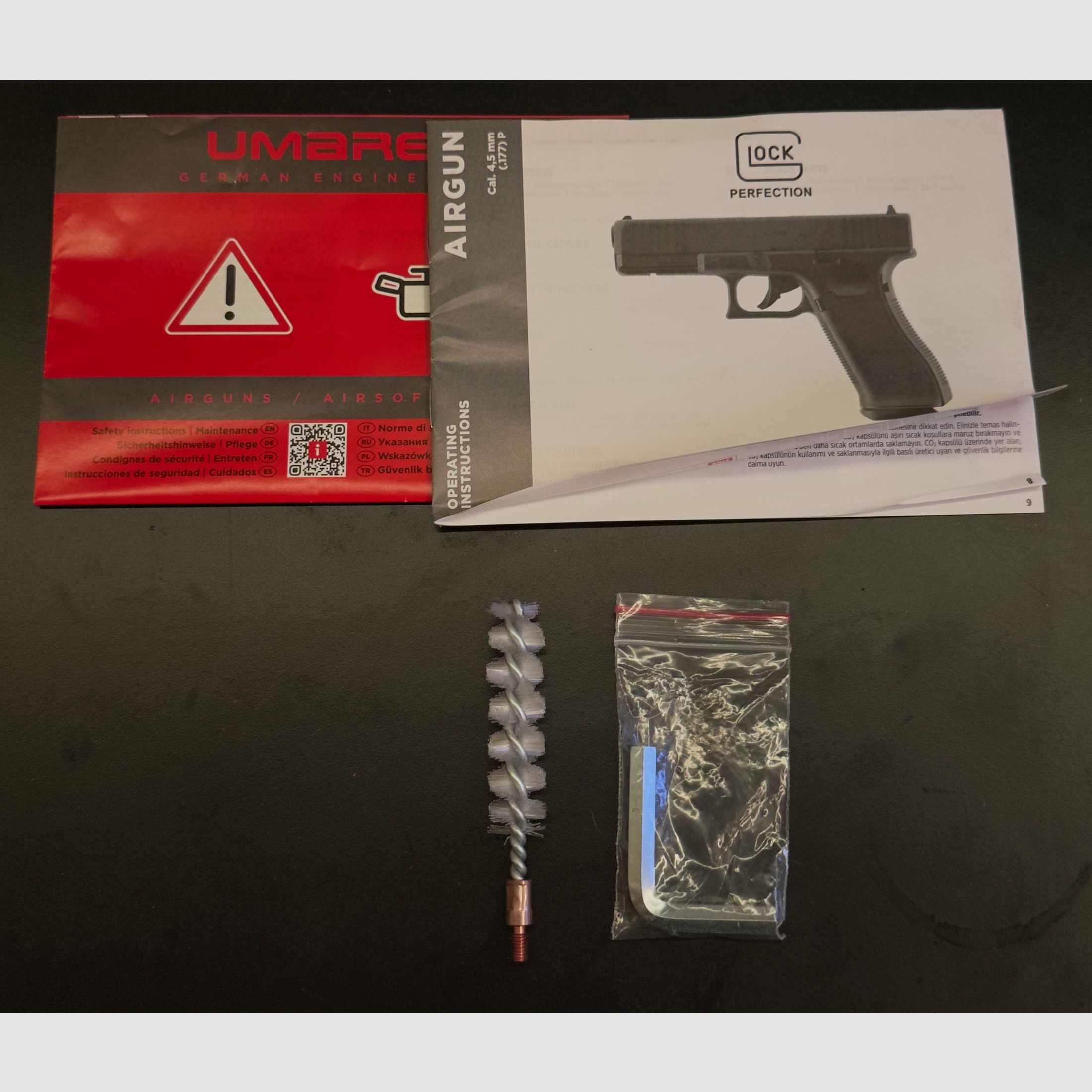 Glock 17 Gen5 Airsoft 4,5mm Diabolo + Original Glock Koffer + 1 Packung Spitzkopfdiabolos