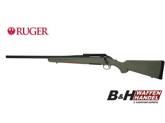  Ruger American Rifle Predator LINKS Repetierer / LL 56cm / Laufgewinde / moos grün