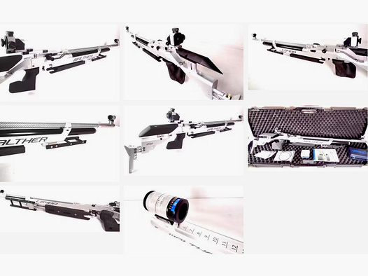 Rifle de aire de competición Walther LG 400 Alutec con soporte y empuñadura para zurdos