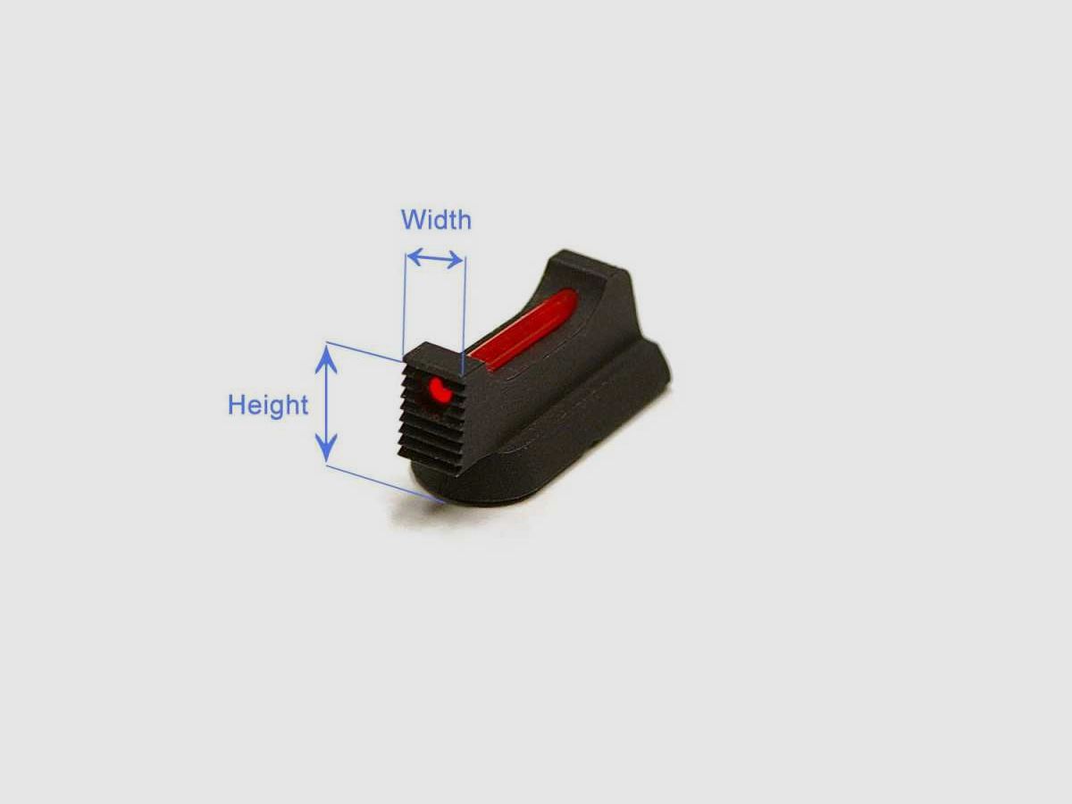 Eemann Tech Korn für CZ 75, CZ SHADOW 2, geriffelt, mit 1mm Fiber Optics Stab, Höhe: 6,0 mm, Breite: 3,0 mm, Bild 3 von 3