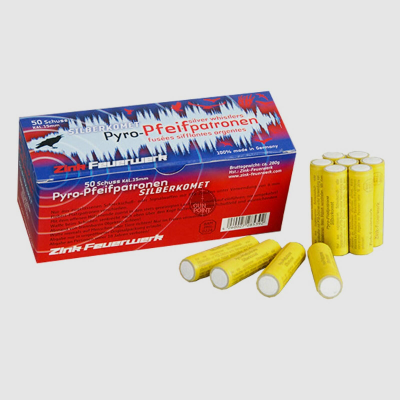 ZINK Effektmunition - Pfeifpatronen mit Silberschweif 50 Stk.