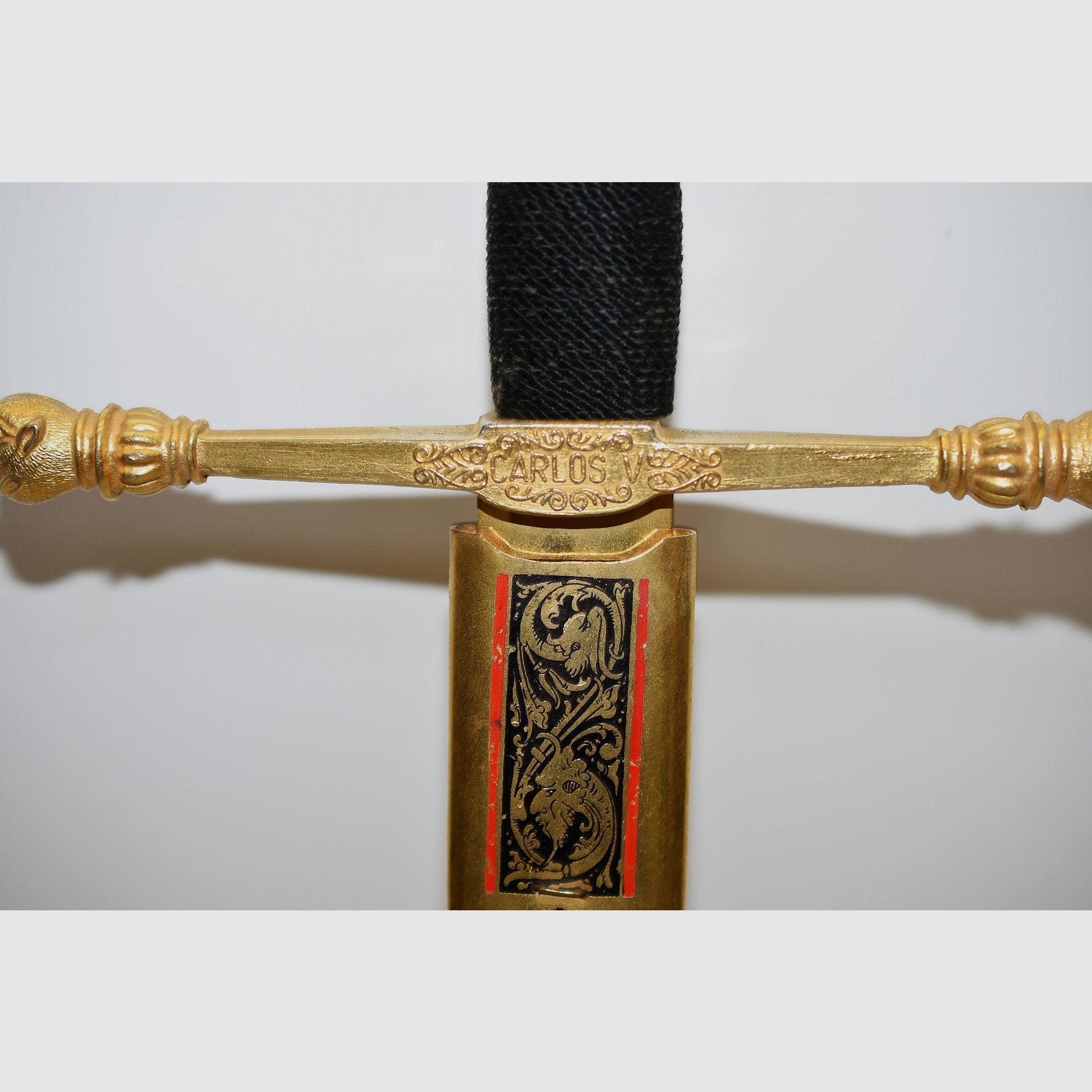 Renaissance-Schwert, Goldenes Schwert Carlos V, Kaiser Karl V, Toledo Gesamtlänge 74 cm