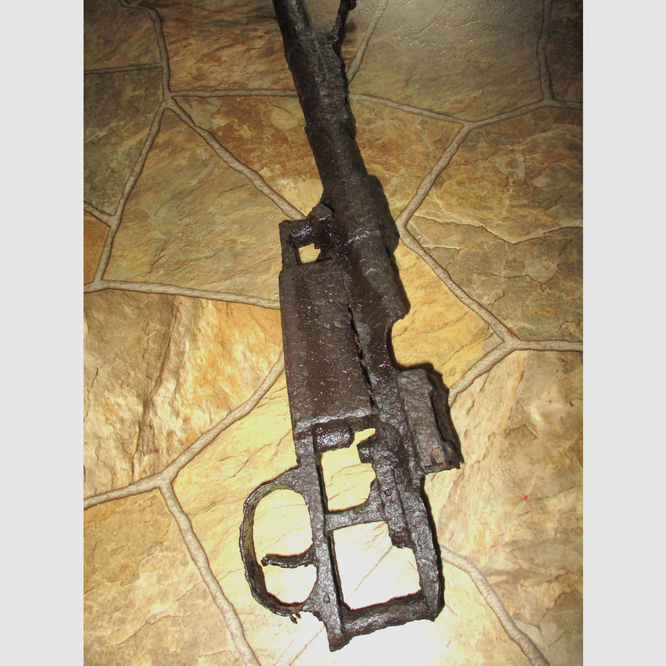old rifle from World War I or II, decorative barn find