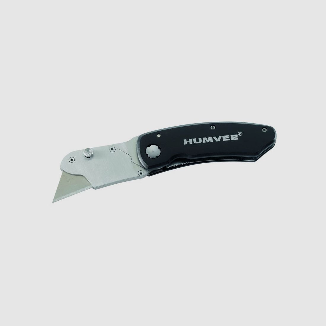 HUMVEE, cuchillo plegable con hoja trapezoidal clip de cinturón funda de nylon