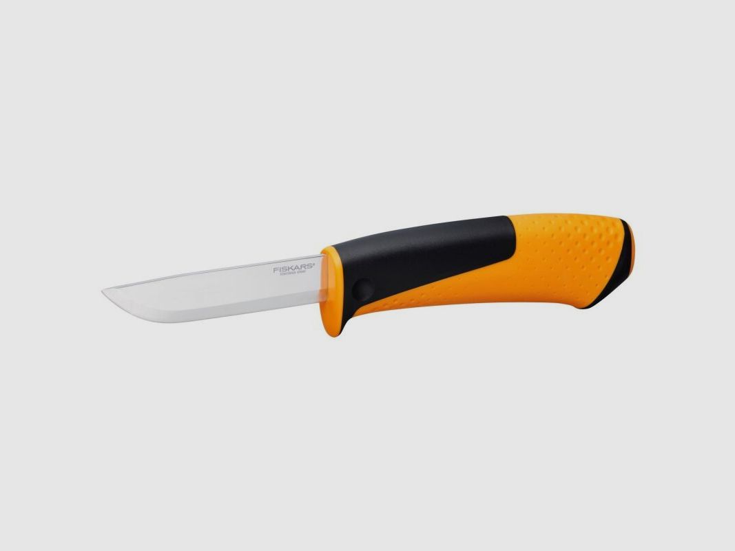 Fiskars Universalmesser mit Schleifstein orange