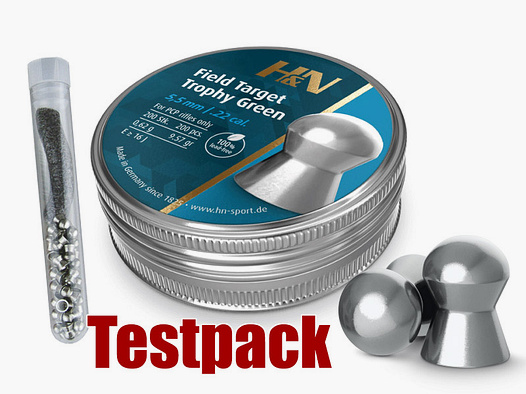 Testpack Rundkopf Diabolos H&N Field Target Trophy Green Kaliber 5,5 mm 0,62 g glatt 20 StĂĽck