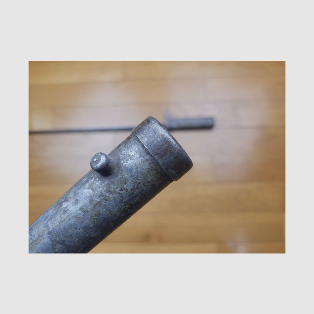 Rare ERSOC bayonet Ersatz ES08 German – iron grip on Belgian socket bayonet base JPL – TBE, image 11 of 18