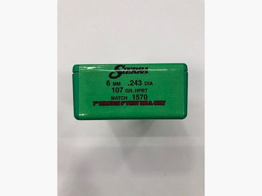 SIERRA BALAS 6MM 107 G MATCHKING