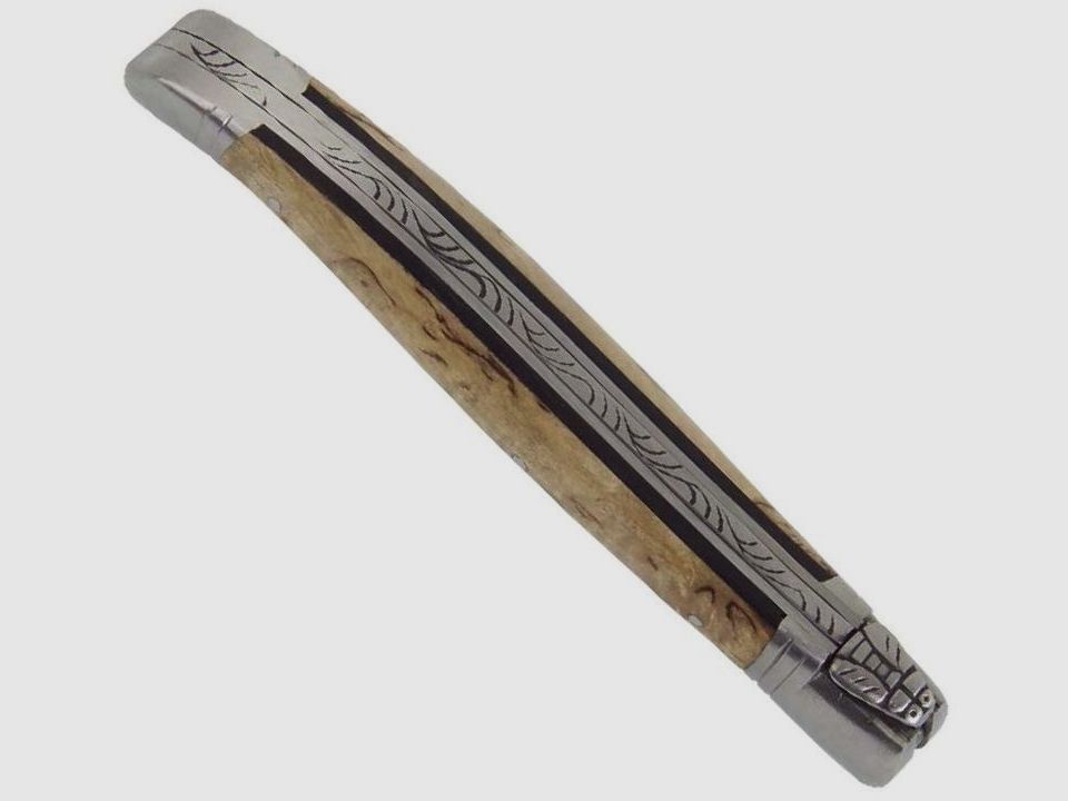 Laguiole Taschenmesser mit Filework und Birkenholzgriff