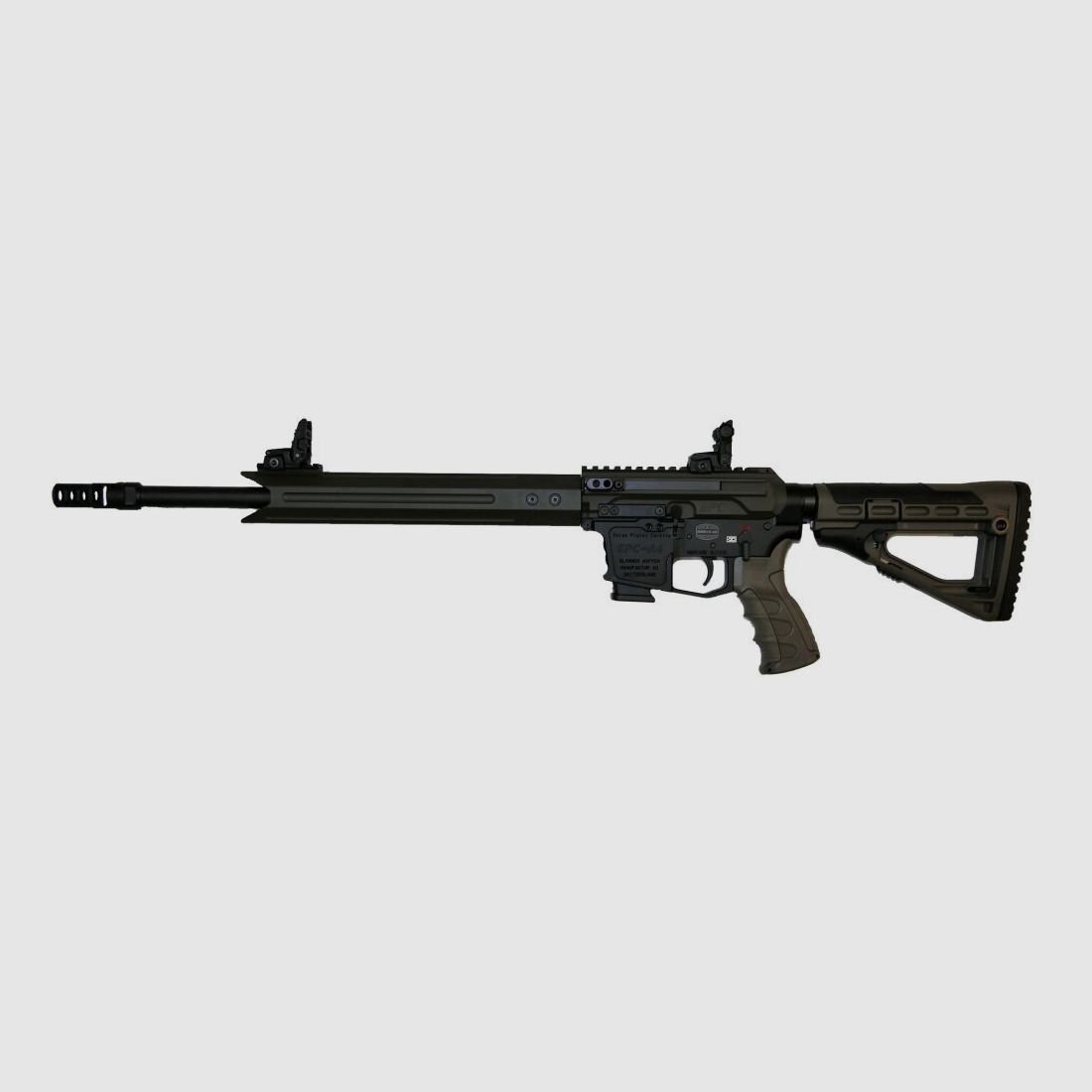 GWMH Selbstladebüchse GWMH SPC-SPORTER A4 17" (SWISS PISTOL CARBINE) OD-GREEN Kal.9x19 AR15 Glock Magazin