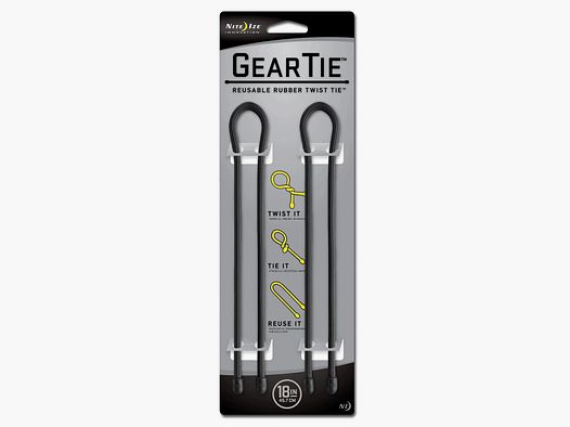 Nite Ize Gear Tie Original Gr.18 schwarz 2er Pack