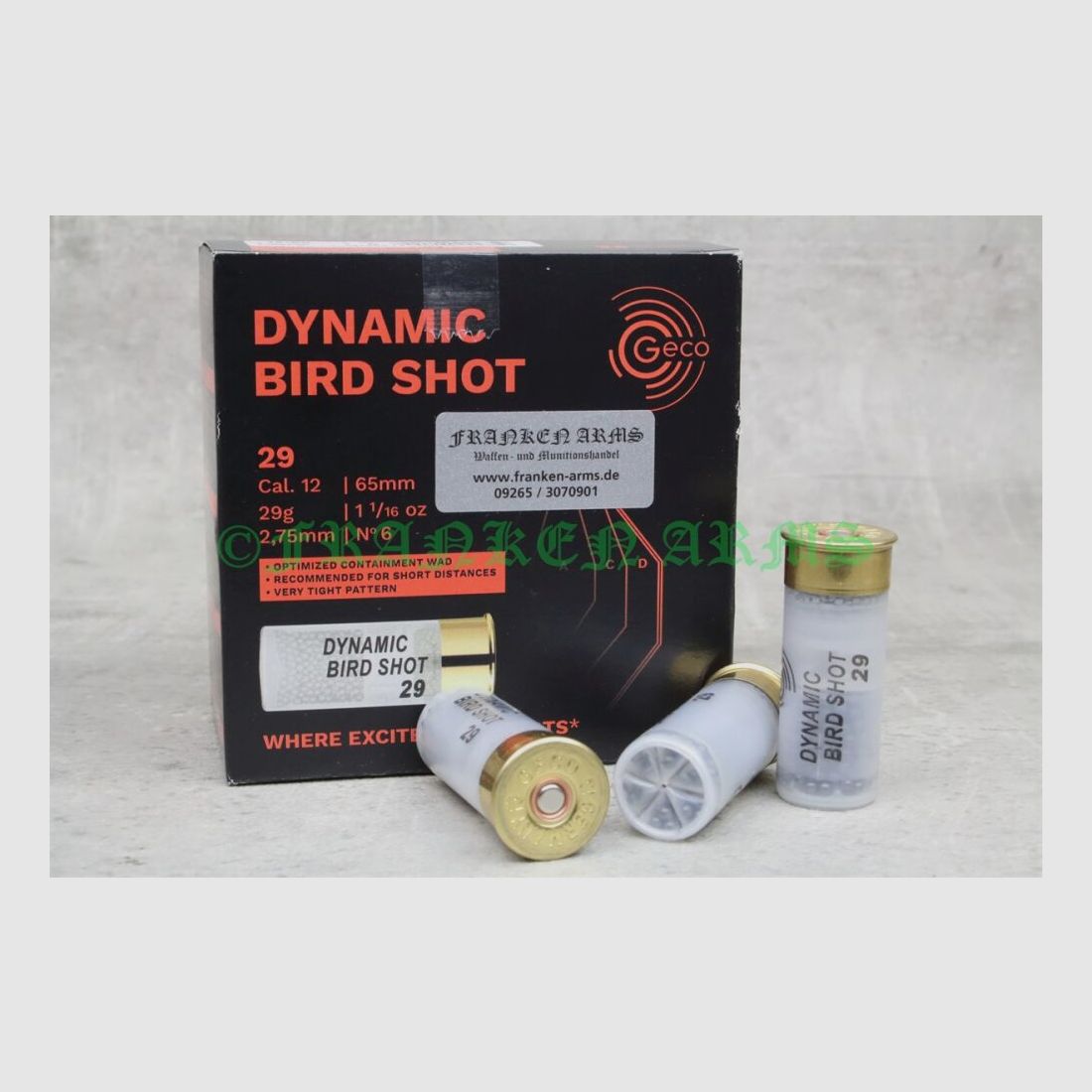 GECO Dynamic Bird Shot 12/65 29.0G 25 pieces bulk prices