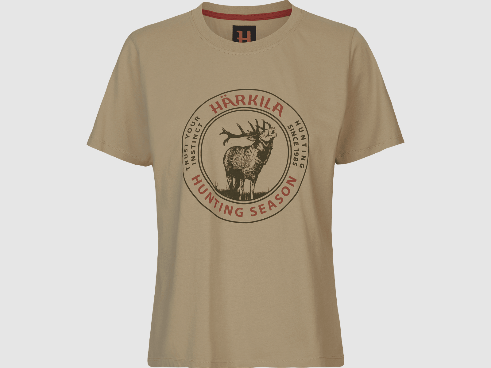 Härkila Stag Badge S/S T-Shirt Dam Sand, XXL