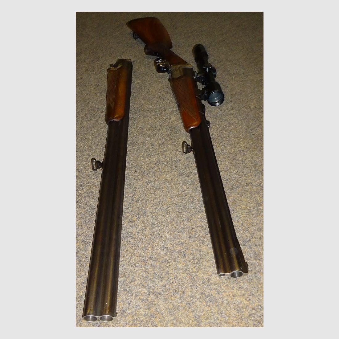 BBF /BDF  HEYM Mod. 88 7x57R +16/70 mit Wechsellauf auf BDF 16/70. Mit "Kaps" ZF 4fach. EU wide shipment