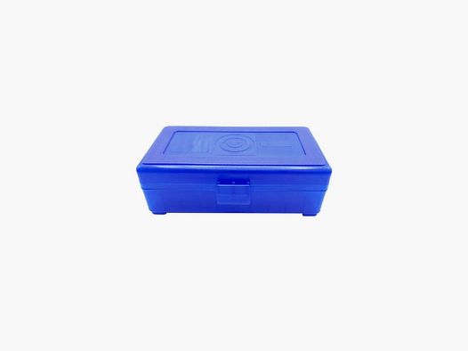 Blauwe opbergdoos voor 50 patronen kal. 9mm