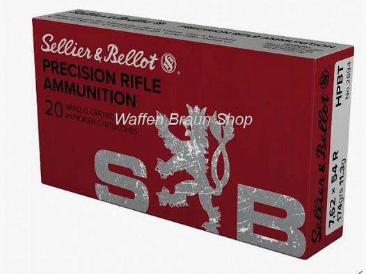 S+B 7.62x54R SMK HPBT 174grs. 20pcs