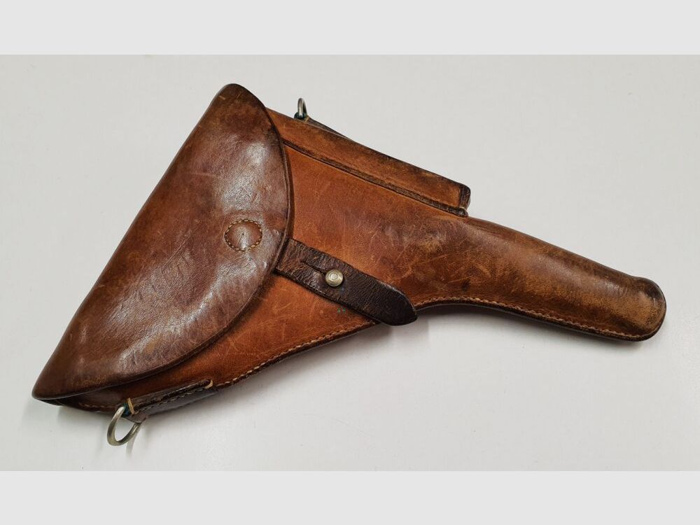 Szwajcarski holster wojskowy / skórzany holster do pistoletu Parabellum 1900/06 W+F pistolet 06/24 holster