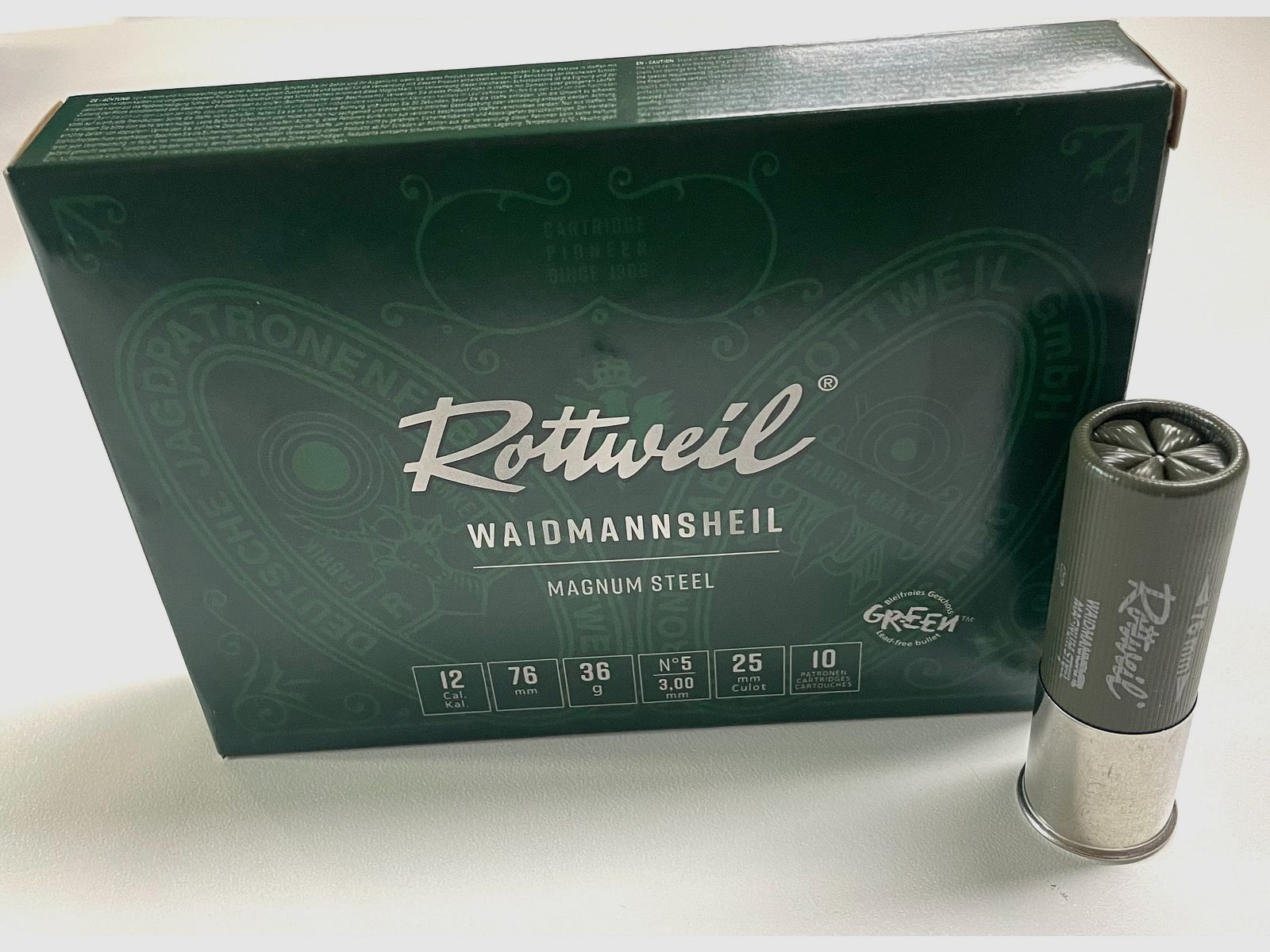 Rottweil 2431733 Waidmannsheil Steel Magnum Steel12/76 36g 3,00 mm 10St