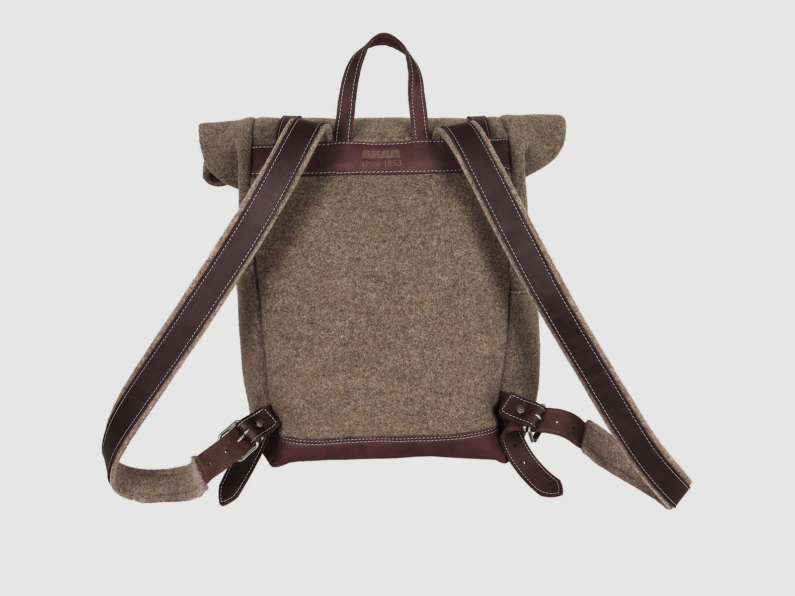 AKAH AKAH Rolltop-Rucksack aus Wollfilz und Olivenleder