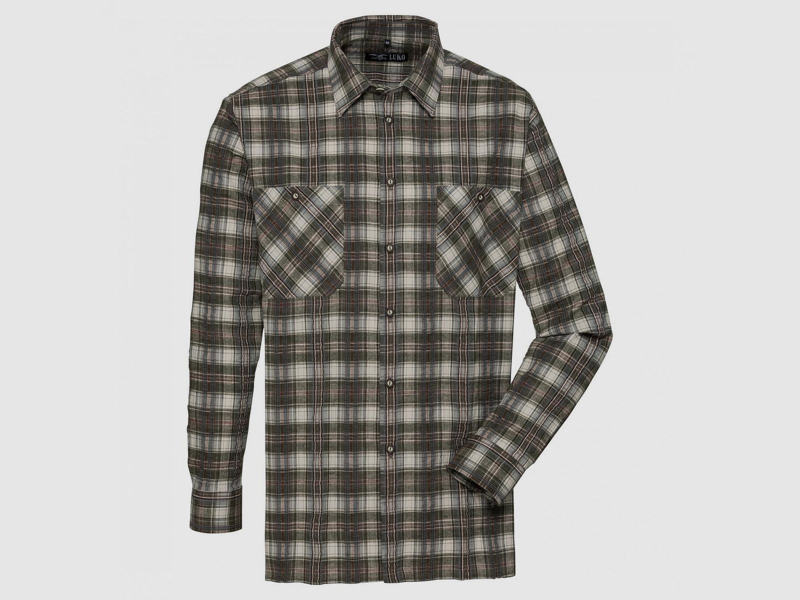Chemise Seersucker Homme (Khaki/Blanc)