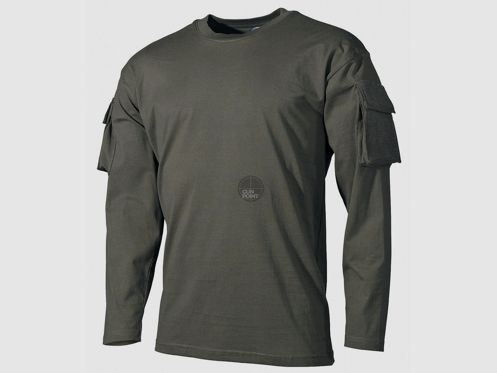 US Shirt, langarm, oliv,mit rmeltaschen