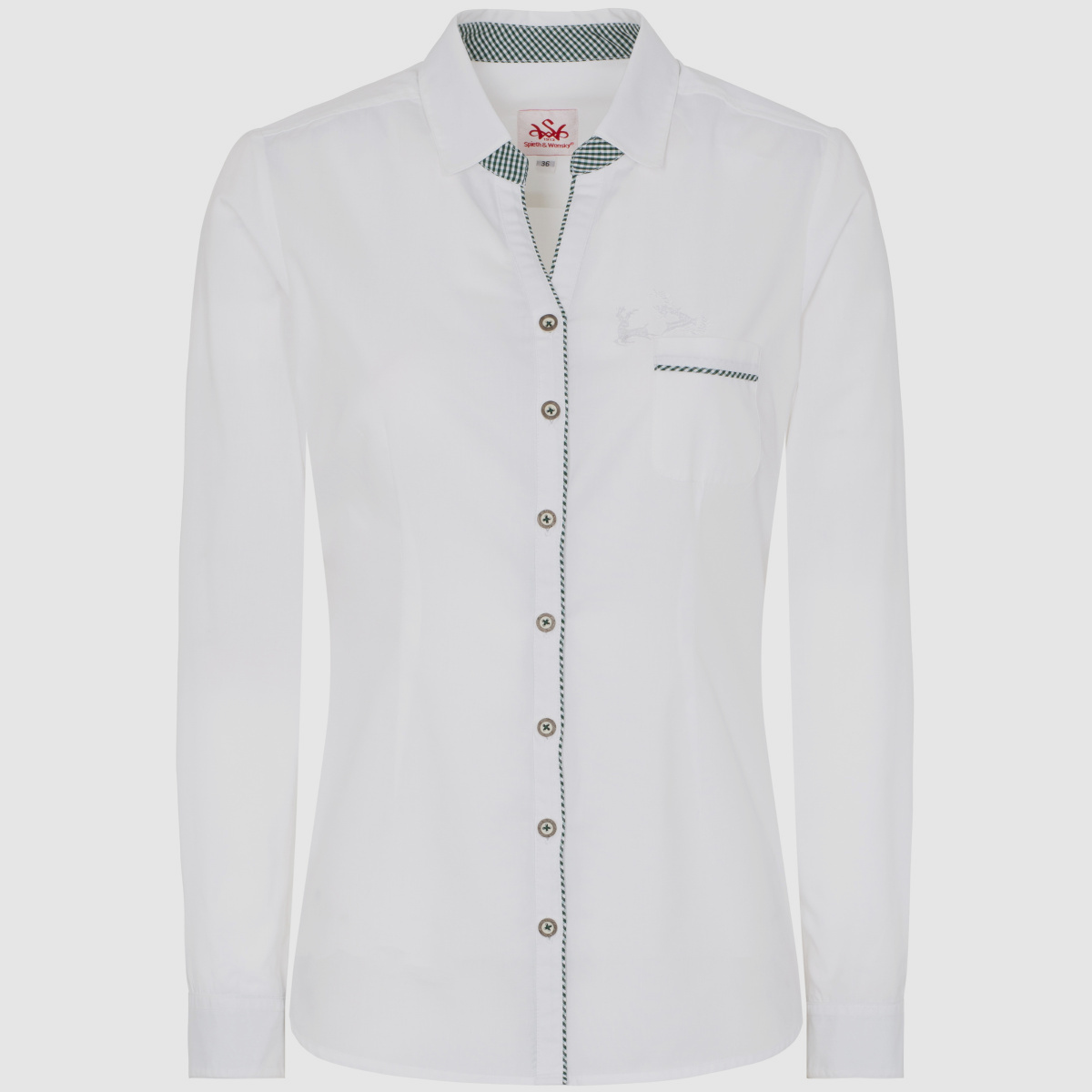 SPIETH & WENSKY Polenta Bluse weiß/grün