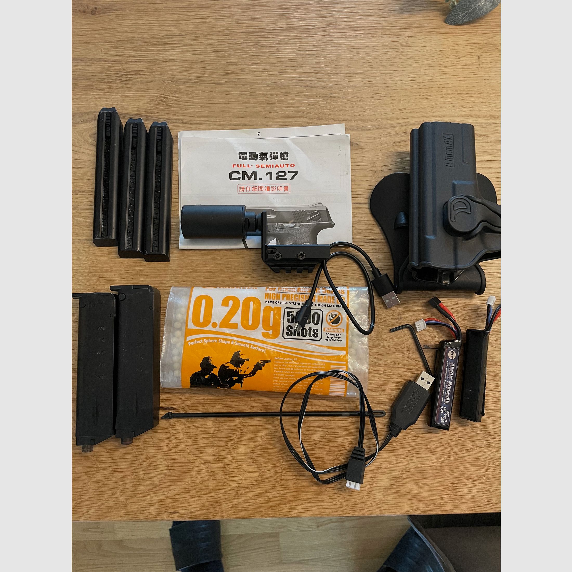 Softair Cyma CM.127 inkl. Tracer und Zubehör